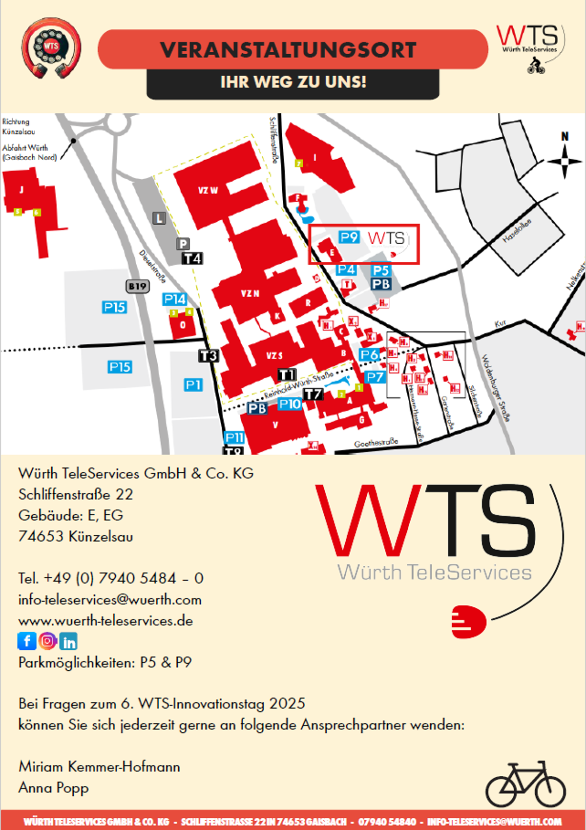 6. WTS-Innovationstag Wegbeschreibung